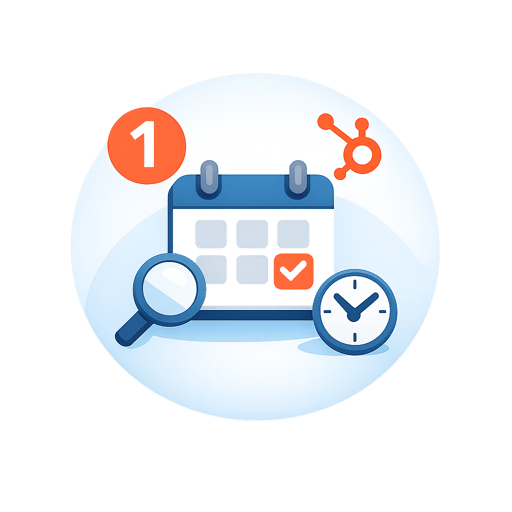 Clean circular icon representing step one in the HubSpot meeting confirmation process